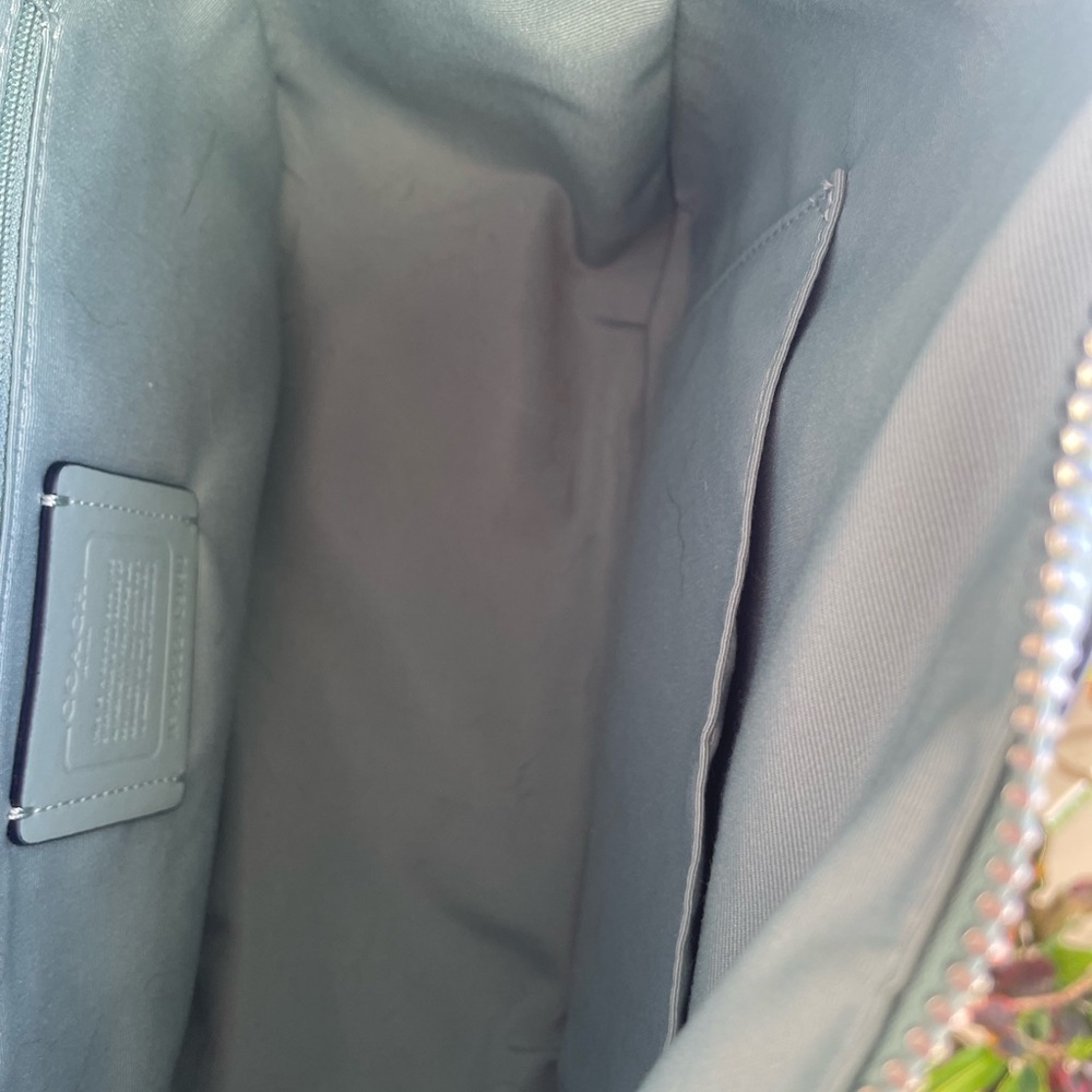 Coach Sky Blue/Green Leather Shoulder Bag - Picture 4 of 8